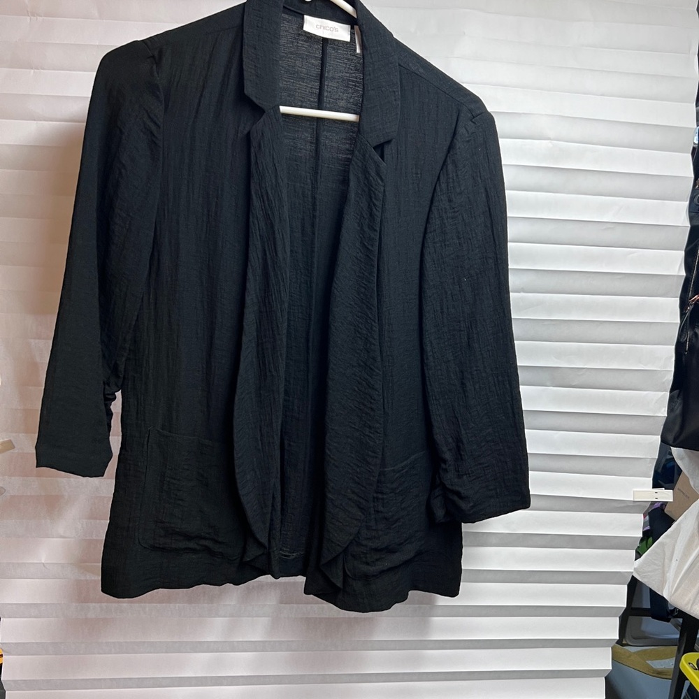 Chico's Black Open-Front Blazer